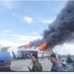 KMP permata Lestari I terbakar Di Pelabuhan kargo Air