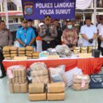 Polres Langkat Musnahkan 9.220,62 Gram Sabu dan 92.057,65 Gram Ganja Kering