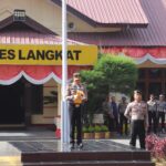 Wakapolres Langkat Pimpin Upacara Kenaikan Pangkat Personel Dari Perwira Hingga Bintara